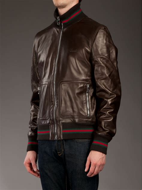 mens gucci leather jacket|gucci technical jackets for men.